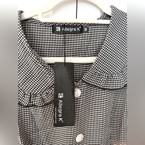 ALLEGRA K Plaid Gingham ruffled Peter Pan Collar Dress! - Picture 2 of 3